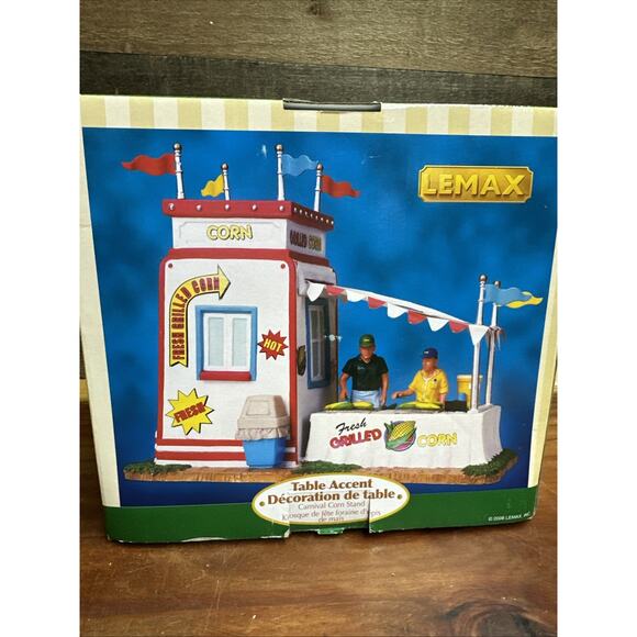 Lemax Carnival Corn Stand Amusement Park Booth Decor Village Collection In Box - Picture 7 of 7